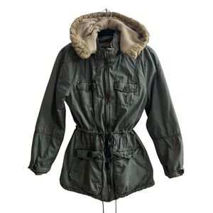 Royalty for Me olive green cargo winter jacket, petite large
